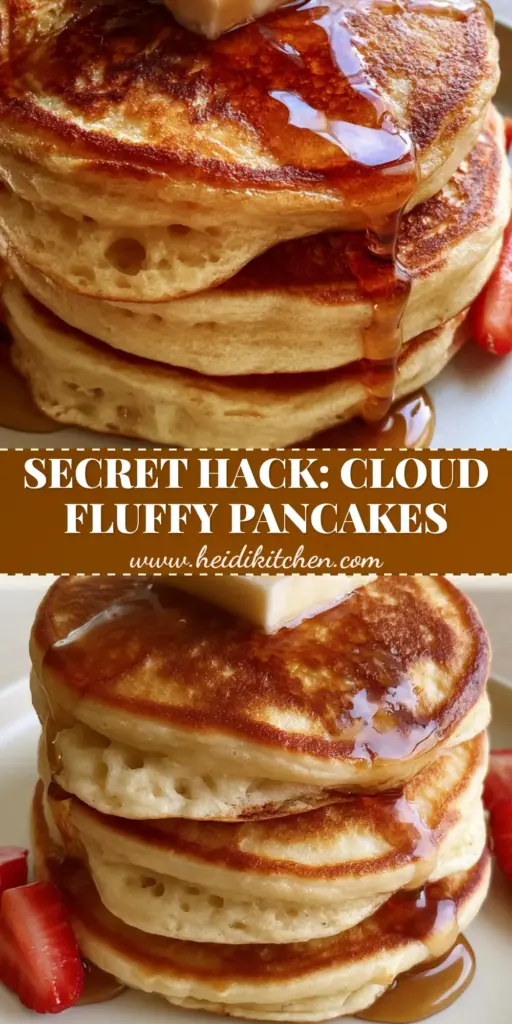 A towering stack of three thick homemade pancakes with melting butter and maple syrup drip on a white plate.