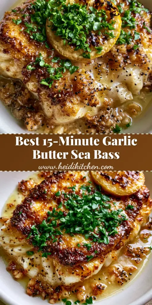 A thick pan-seared Chilean sea bass fillet with a heavy golden crust and lemon garlic butter sauce. (Chilean sea bass recipe)