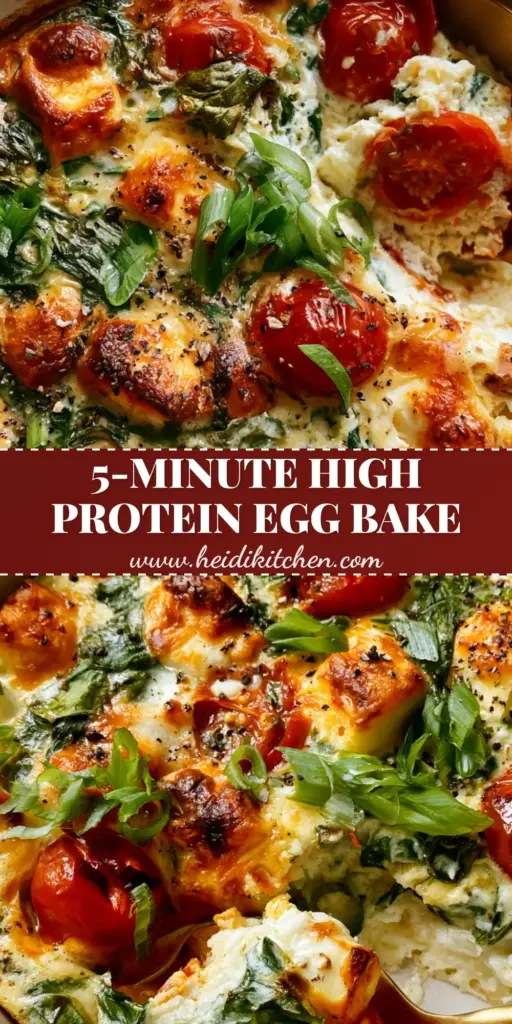 Spinach Feta Egg Bake: The Ultimate Mediterranean Brunch Masterpiece 4 A top-down view of a Mediterranean spinach feta egg bake in a white dish with blistered tomatoes and fresh scallions.