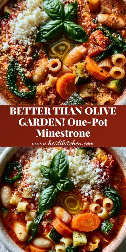 A top-down smartphone photo of a rustic bowl of hearty minestrone soup with ditalini, kale, and a swirl of olive oil.