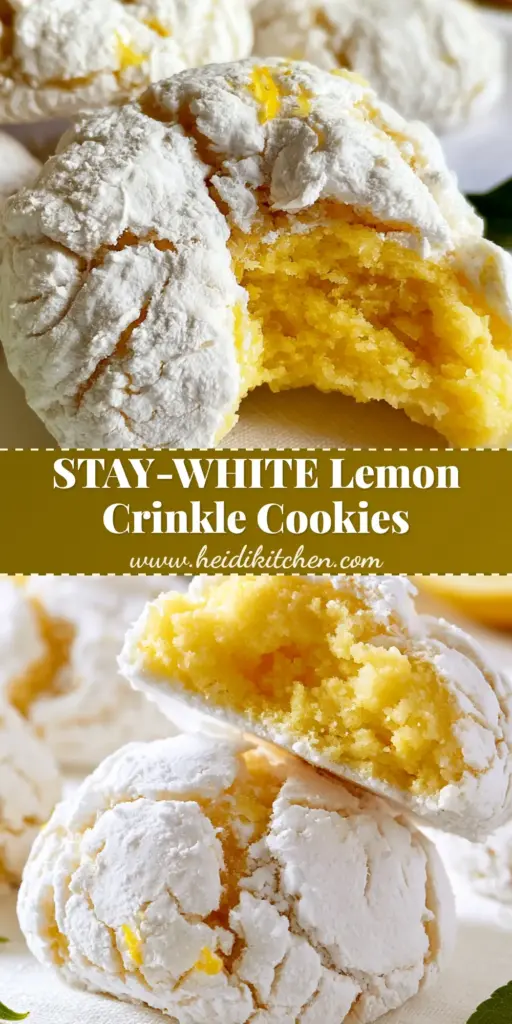 Lemon Crinkle Cookies: Soft, Zesty, and Perfectly Crackled 4 A stack of soft Lemon Crinkle Cookies with deep fissures and a thick white powdered sugar crust on a linen surface.